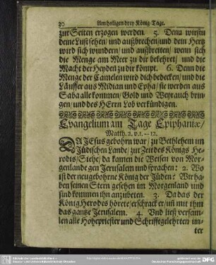 Evangelium am Tage Epiphaniae