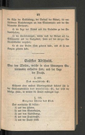 Sechster Abschnitt. Von den Theilen, welche in einer schwangeren Gebärmutter enthalten sind, ...