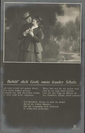 Behüt' dich Gott, mein trauter Schatz.