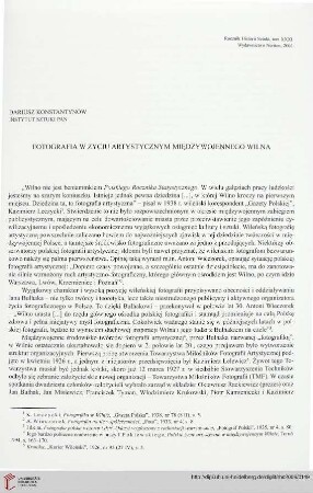 31: Fotografia w życiu artystycznym międzywojennego Wilna