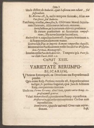 Caput XXIX. De Varietate Rerumpublicarum.