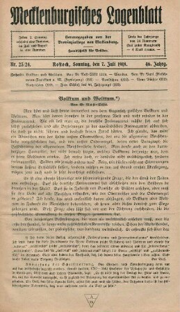 Nr. 23/24. Rostock, Sonntag, den 7. Juli 1918.