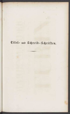 Titel- und Schreib-Schriften