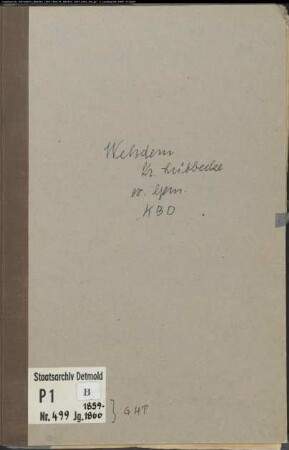 Kirchenbuchduplikat der evangelischen Gemeinde Wehdem, Kreis Lübbecke (GHT 1859-1866) (Gemeinde: Evangelische Gemeinde Wehdem)