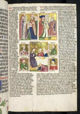 (1) Antitypus: Maria Magdalenas Reue; (2) Typus: Mirjams Reue und Heilung; (3) Typus: Davids Reue vor Nathan; Propheten-Brustbild