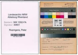 Entnazifizierung Peter Roemgens, geb. 21.01.1898 (Vertreter)