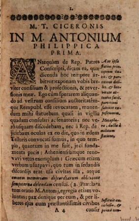 M. T. Ciceronis Orationes Philippicae : Notis Historicis, Ethicis, Politics, Philologicis, Rhetoricis Illustratae. [1]