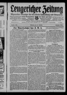 Lengericher Zeitung : allgemeiner Anzeiger für den Kreis Tecklenburg und Umgegend : Amtsblatt für die Aemter Lengerich und Lienen in Westfalen : Haupt-Anzeigenblatt für Stadt und Land : Organ des Landratsamtes und Amtsgericht in Tecklenburg : unabhängige Tageszeitung für die Orte Lengerich, Hohne, Tecklenburg, Ladbergen, Lienen, Kattenvenne, Natrup-Hagen, Brochterbeck, Westerkappeln, Leeden und Ledde