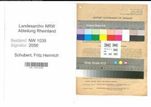 Entnazifizierung Fritz Heinrich Schubert , geb. 05.03.1918 (Kaufmaennischer Angestellter)