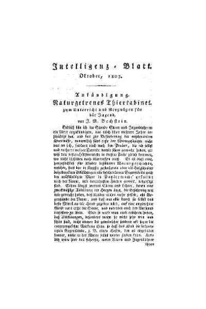 Intelligenz - Blatt Oktober 1807