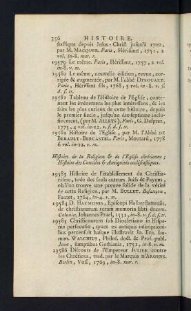 356-359, Histoire de la Religion & de l´Eglise chrßetienne; Histoire des Conciles & Antiquités ecclésiastiques