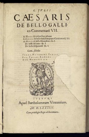 C. Julii Cæsaris De Bello Gallico Commentarii VII.