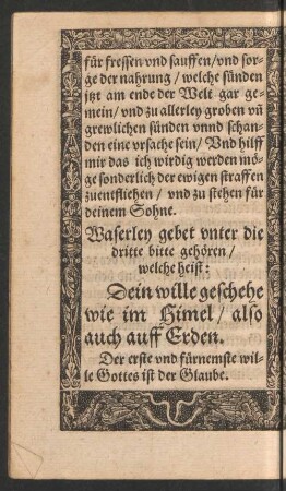 Waserley gebet unter die dritte bitte gehören/ welche heist: Dein wille geschehe wie im Himel/ also auch auff Erden.