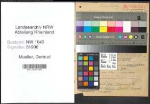 Entnazifizierung Gertrud Mueller , geb. 12.06.1909 (Lehrerin)