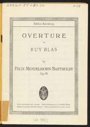 Overture to Ruy Blas : op. 95