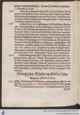 Mancherley Bücher in allerley Künsten und andern Sachen.