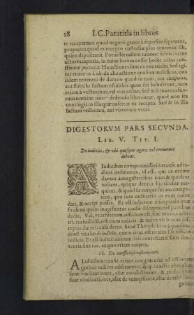 Digestorum pars secunda.