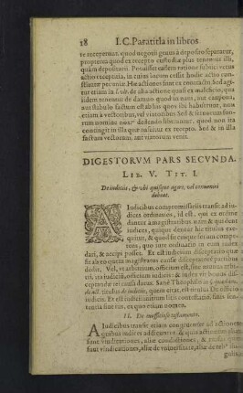Digestorum pars secunda.
