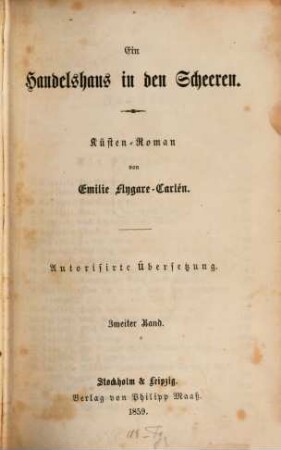 Ein Handelshaus in den Scheeren : Küsten-Roman, 2