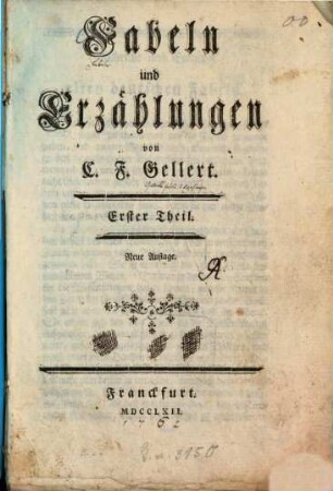 Fabeln und Erzählungen, Erster Theil