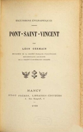 Pont-Saint-Vincent : excursions épigraphiques