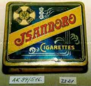 Blechdose für 20 Stück "ISANDORO CIGARETTES"