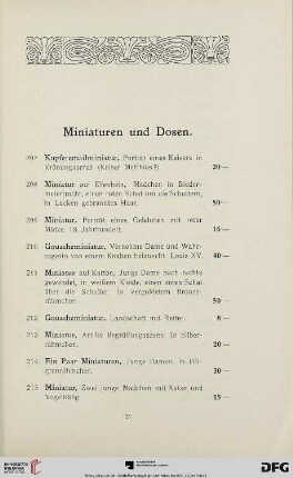 Miniaturen und Dosen (Nr. 207-276a)