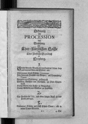 Ordnung der Procession ...