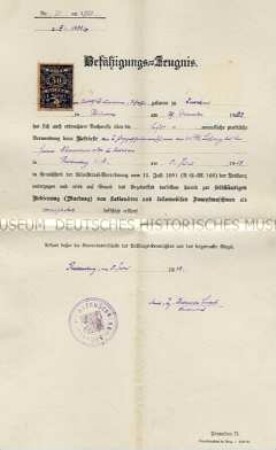 Befähigungszeugnis für die Bedienung und Wartung von Dampfmaschinen - Familienkonvolut