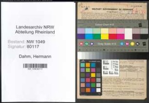 Entnazifizierung Hermann Dahm , geb. 02.05.1901 (Kaufmann)