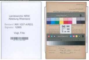 Entnazifizierung Fritz Vogt , geb. 18.01.1901 (Lehrer)