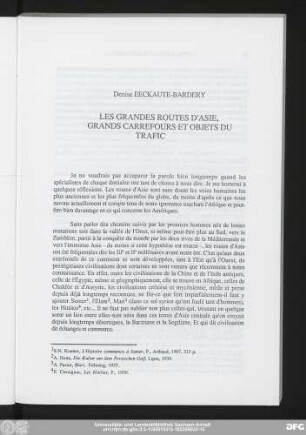 Denise Eeckaute-Bardery Les Grandes Routes D'Asie, Grands Carrefours Et Objets Du Trafic