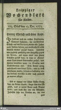 123. Stück den 13. Dec. 1773