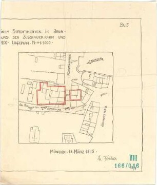 Fischer, Theodor; Jena; Stadt-Theater - Lageplan