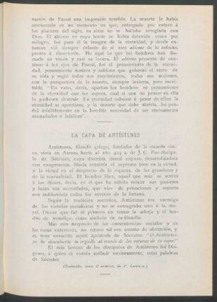La capa de Antístenes