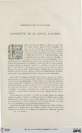 2. Pér. 16.1877: Exposition de la Royal Academy : correspondance d'Angleterre