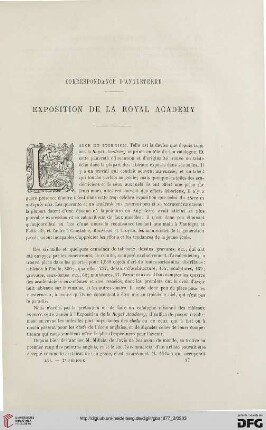 2. Pér. 16.1877: Exposition de la Royal Academy : correspondance d'Angleterre