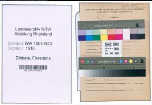 Entnazifizierung Florentine Dibbets , geb. 10.12.1891 ()
