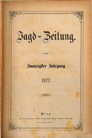 Jagd-Zeitung. 20, 20. 1877