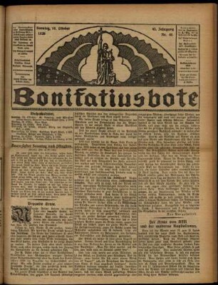 Erste Ausgabe vom Sonntag, den 10. Oktober 1926.