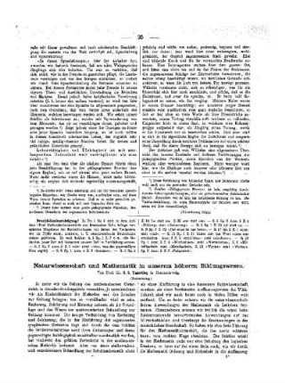 Naturwissenschaft und Mathematik in unserem Bildungswesen : (Fortsetzung)