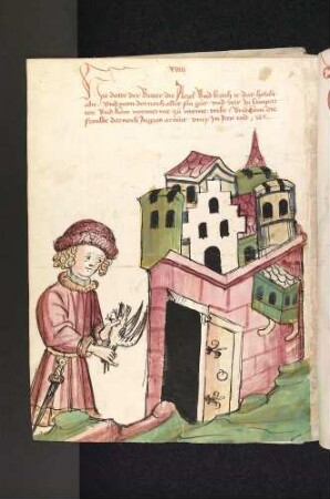 Die Fabel von der Elster (Avis): Der Ritter dreht der Elster den Hals um
