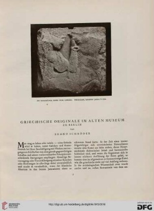 Griechische Originale im alten Museum zu Berlin, [1]