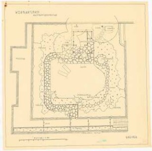 Wohngartenhof: Pflanzplan 1:50