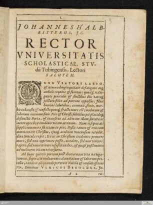 Programma Magn. Dn. Rectoris, &c.