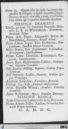 Personae Dramatis.