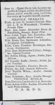 Personae Dramatis.