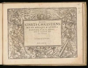 Guillaume Boni: Sonets chrestiens ... a quatre parties ... Second livre. Bassus