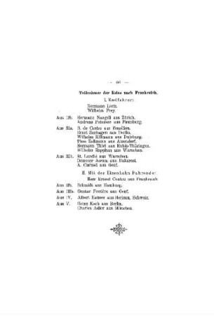 Teilnehmer der Reise nach Frankreich