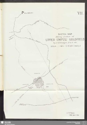 VII. Sketch Map shewing position of Upper Umfuli Goldfield